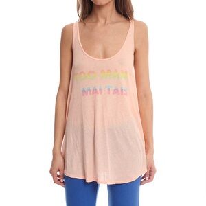 Medium Wildfox TOO MANY MAI TAIS swim cover rainbow graphic Peach Tank